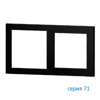 Ekinex EK-P2G-GAE Плата "71" пластиковая, 2 поста (55х55 + 60х60), цвет - интенсивный черный