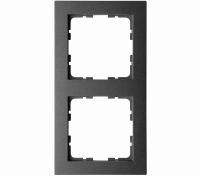 GVS G0802PB Рамка для серии 55 мм, 2 поста, чёрный пластик