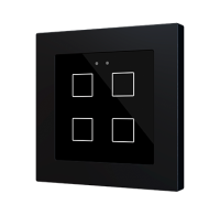 Zennio ZVIFR55X4A Flat RGB 55 X4. Емкостный сенсорный переключатель с RGB-подсветкой (55 x 55 мм), 4 кнопки, антрацит