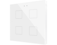 Zennio ZVIFR4W Flat RGB 4. Емкостный сенсорный переключатель с RGB-подсветкой Flat RGB, 4 кнопки, белый