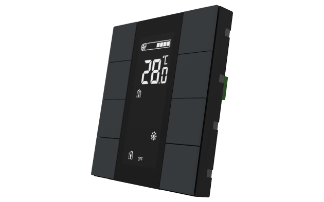 Interra ITR340-1804 iSwitch+ - 8-кнопочный KNX контроллер с ЖК-дисплеем, пластик, антрацит матовый