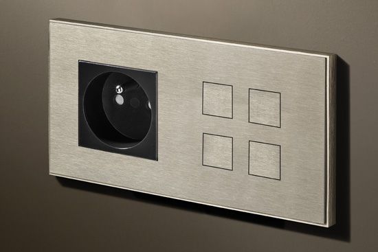 Lithoss Выключатель Squares Stainless Steel, Цвет: Нержавеющая сталь