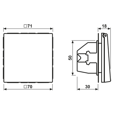 Jung LS 1520 BFKL SWM SCHUKO®-розетка, 16 A 250 В ~, Откидная крышка, Лакированный термопласт, Серия LS, матовый чёрный графит