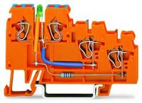 Wago 270-564/281-483 Клемма 3-пр. датчика,  мм2, LED, оранжевая