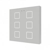 Zennio ZVIF6V2S Выключатель сенсорный KNX Flat 6 V2, 6-кнопочный, LED индикация, 2хAI/DI, цвет: Серебряный