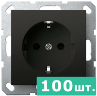 Jasmart Electric G5501PB-100 Розетка SHUKO© с защитными шторками 16A 250V~ 2P+T, цвет черный матовый (soft touch),  JASMART, набор, 100 шт.
