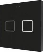 Zennio ZVI-F2-A Выключатель сенсорный KNX Flat F2, 2-кнопочный, цвет: Чёрный