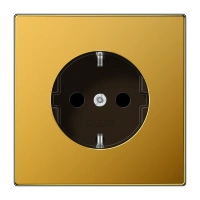 Jung LS 1520 KI GGO SCHUKO®-розетка, 16 A 250 В ~, с дополнительной защитой,, Металл с настоящим золотым напылением, Серия LS, золото