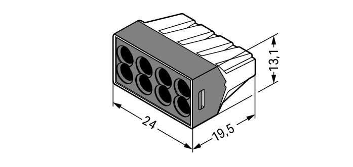 Wago 773-108 8-проводная клемма, d: 0,75-2,5 мм2, для распред.коробок