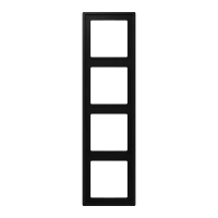 Jung LS 984 SWM Рамка 4-ная, вертикальный и горизонтальный монтаж, Дюропласт лакированный, LS 990, матовый чёрный графит