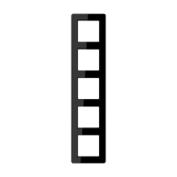 Jung AF 585 BF SW Рамка 5-ная, вертикальный и горизонтальный монтаж, thermoplastic, ПОТОК, чёрный