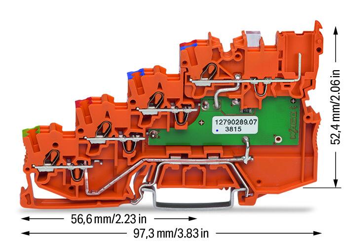 Wago 2020-5477/1102-953 Клемма 4-пр. датчика,  мм2, PNP, оранжевая