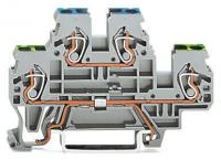 Wago 870-517 2-уровневая клемма, 0,08 - 2,5 (4) мм2, PE/N, серая