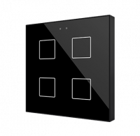 Zennio ZVIF4V2A Выключатель сенсорный KNX Flat 4 V2, 4-кнопочный, LED индикация, цвет: Чёрный