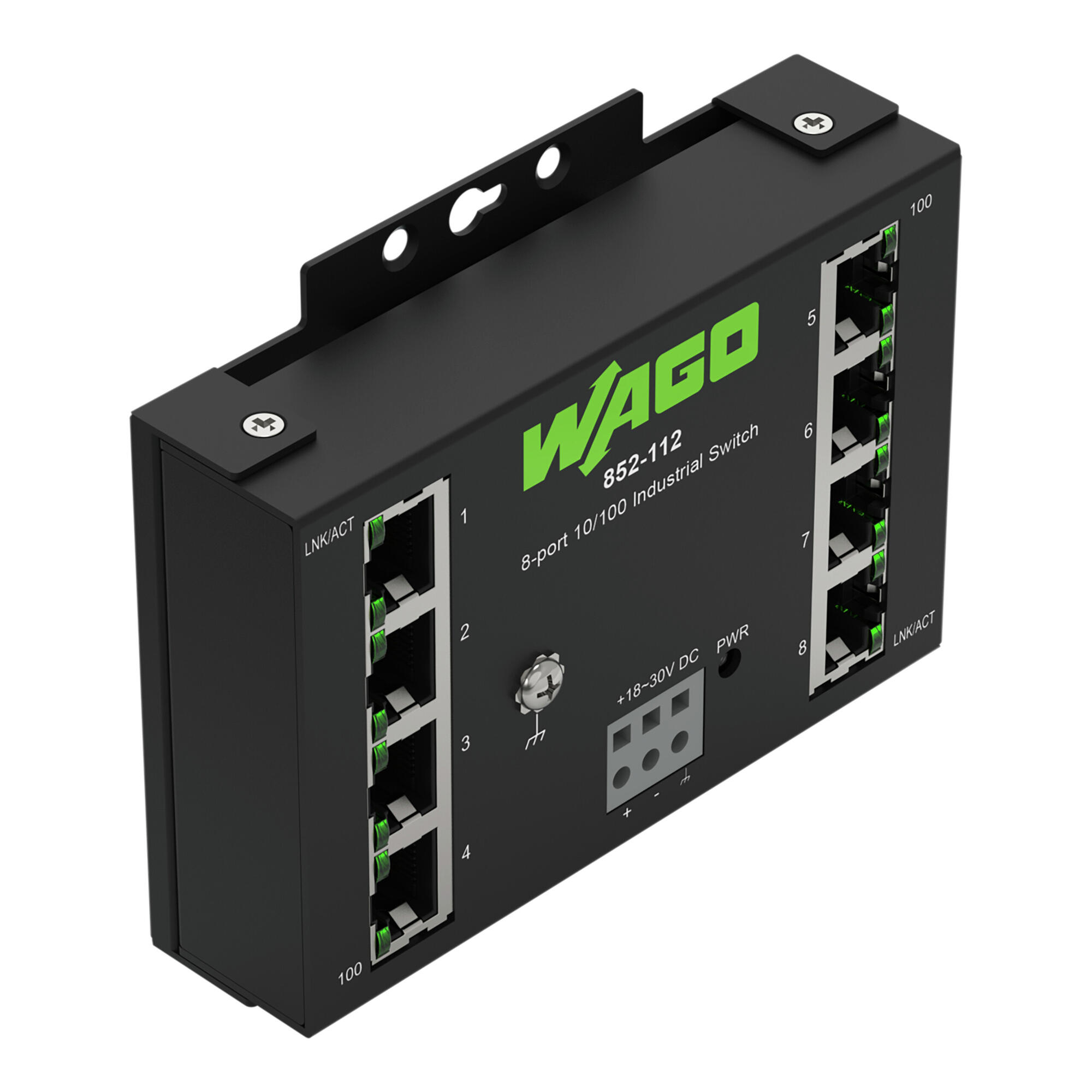 WAGO 852-112 Промышленный коммутатор, Eco, 8 x 100BASE-TX