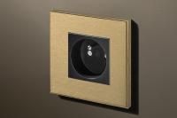 Lithoss Розетка Void square Brass, Цвет: Латунь