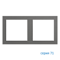 Ekinex EK-P2S-GBS Плата "71" металлическая, 2 поста (60х60), отделка - матовый титан
