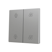 Zennio ZS70CSOFT24SC ZS70, Накладка для двух кнопок KNX Soft 70x70 мм, Наклон вверх и вниз, Серебристый, На заказ