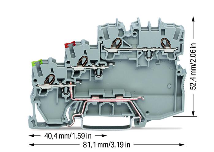 Wago 2000-5317/101-000 Клемма 3-пр. датчика, 1 мм2, NPN, серая