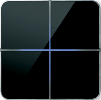 Basalte 204-03-BAS Лицевая панель 4-клавишная, Enzo Black Glass