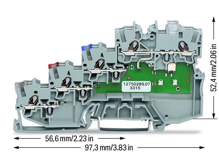 Wago 2000-5410/1102-950 Клемма Питания Датчиков, 0,14 - 1 (1,5) мм2, серая