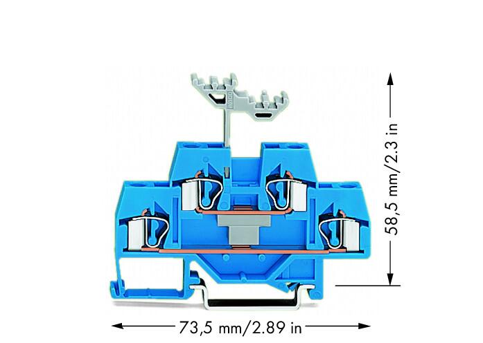 Wago 281-629 2-уровневая клемма, 0,08 - 4 мм2, L/L, синяя