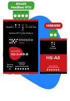 ONOKOM HS-5-MB-B Шлюз для управления системами кондиционирования HISENSE(разъем A B) по ModBus RTU протоколу