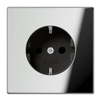 Jung GCR 1520 KI SCHUKO®-розетка, 16 A 250 В ~, с дополнительной защитой,, Metal, chromed, Серия LS, хром