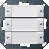 Gira 1285 100 Кнопочный выключатель вызова 3-местн. для квартирной станции, цвет: Белый, оттенок: Глянцевый