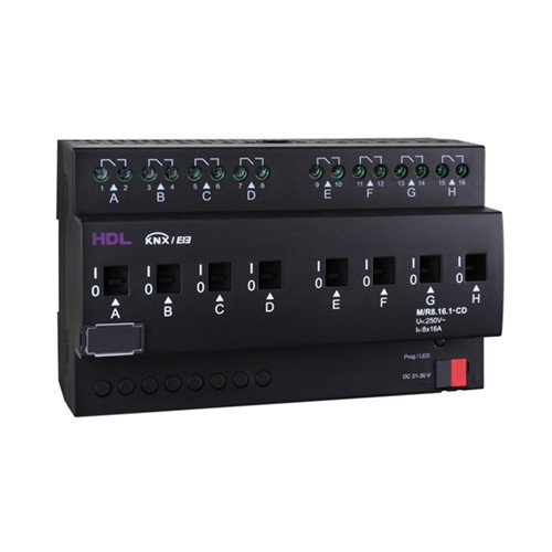 HDL M/R8.16.1-CD DIN реле, 8-канальное, 16A на канал с детекцией тока, KNX