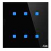 ABB TB/U6.4.1-CG Сенсор Tacteo 6-кнопочный, 86х86, черное стекло, цвет: Чёрный