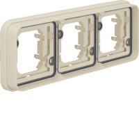Berker 13303502 Рамка 3-местная горизонтальная для скрытого монтажа, полярная белизна, цвет: Белый, оттенок: Полярная белизна, матовый
