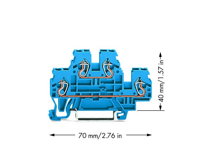 Wago 870-504 2-уровневая клемма, 0,08 - 2,5 (4) мм2, N/N, синяя