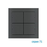 Ekinex EK-T4Q-GBU Клавиша "71" квадратная, 4 шт, отделка - матовый карбон