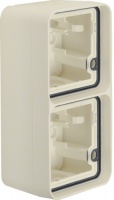 Berker 6719333502 Корпус 2-местный вертикальный, с рамкой, для наружного монтажа, цвет: Белый, оттенок: Полярная белизна, матовый