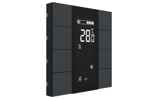 Interra ITR340-1804 iSwitch+ - 8-кнопочный KNX контроллер с ЖК-дисплеем, пластик, антрацит матовый