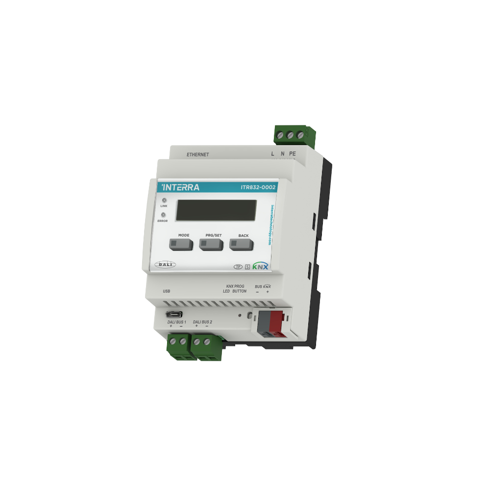 Interra 
					ITR832-0002
				 KNX - DALI Gateway w/ Ethernet (2x64 DALI)
