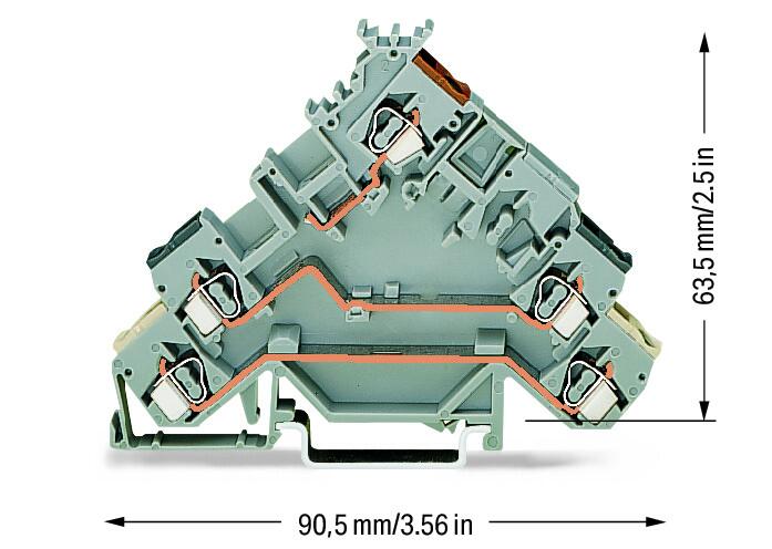 Wago 280-583 Клемма для исп. устройств С подключением экрана термопереключателей