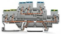 Wago 870-535 2-уровн. клемма клемма, 0,08 - 2,5 (4) мм2, PE / N, 3-пров. клемма, серая