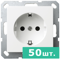 Jasmart Electric G5501W-50 Розетка SHUKO© с защитными шторками 16A 250V~ 2P+T, цвет белый глянцевый,  JASMART, набор, 50 шт.