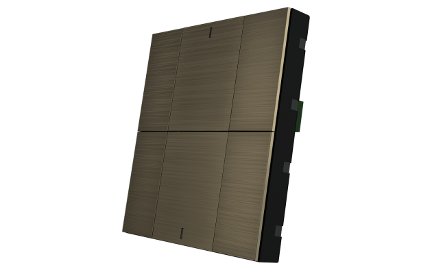Interra ITR340-0612 iSwitch+ - 6-кнопочный KNX выключатель, алюминий, бронза матовая