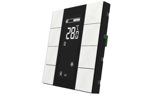 Interra ITR340-1802 iSwitch+ - 8-кнопочный KNX контроллер с ЖК-дисплеем, пластик, глянцевый белый
