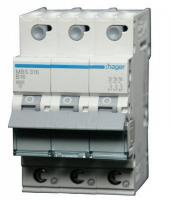 Hager MCS316 Автоматический выключатель C  3х полюсный 16А,