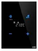 ABB TR/U.2.1-CG Терморегулятор Tacteo, вертикальный, черное стекло, цвет: Чёрный