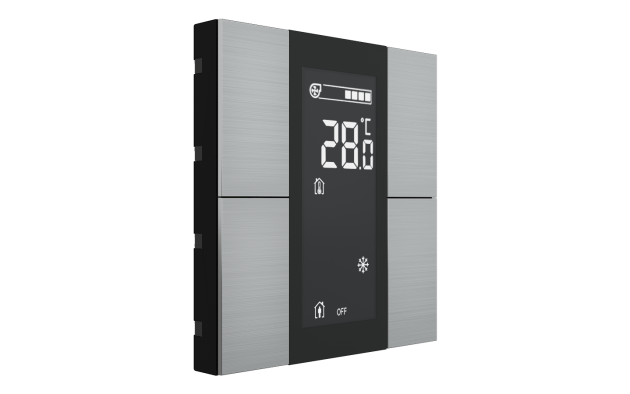 Interra ITR340-1410 iSwitch+ - 4-кнопочный KNX контроллер с ЖК-дисплеем, алюминий, алюминий матовый