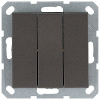 Jasmart Electric G3031Z Выключатель трехклавишный 10A 250V~ с накладкой, цвет Мокко , G3031Z