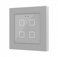 Zennio ZVIF55X4VTS Выключатель сенсорный KNX Flat 55 X4, версия vT,  4-кнопочный, цвет: серебро