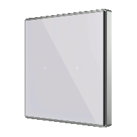 Zennio ZVI-SQTMD2-S Выключатель сенсорный KNX Square TMD, 2-кнопочный, 2хAI/DI, термостат, датчик температуры, цвет: Серебряный