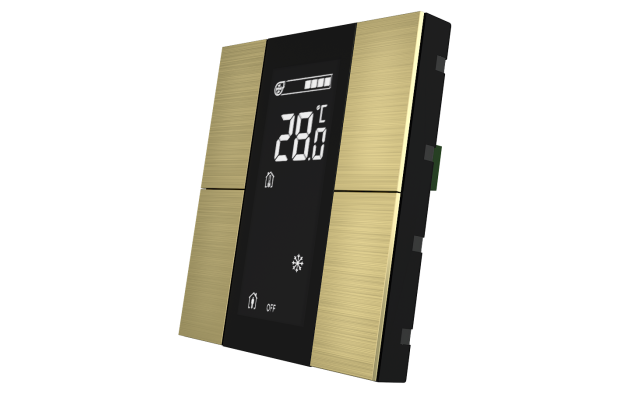 Interra ITR340-1413 iSwitch+ - 4-кнопочный KNX контроллер с ЖК-дисплеем, алюминий, шампань матовый