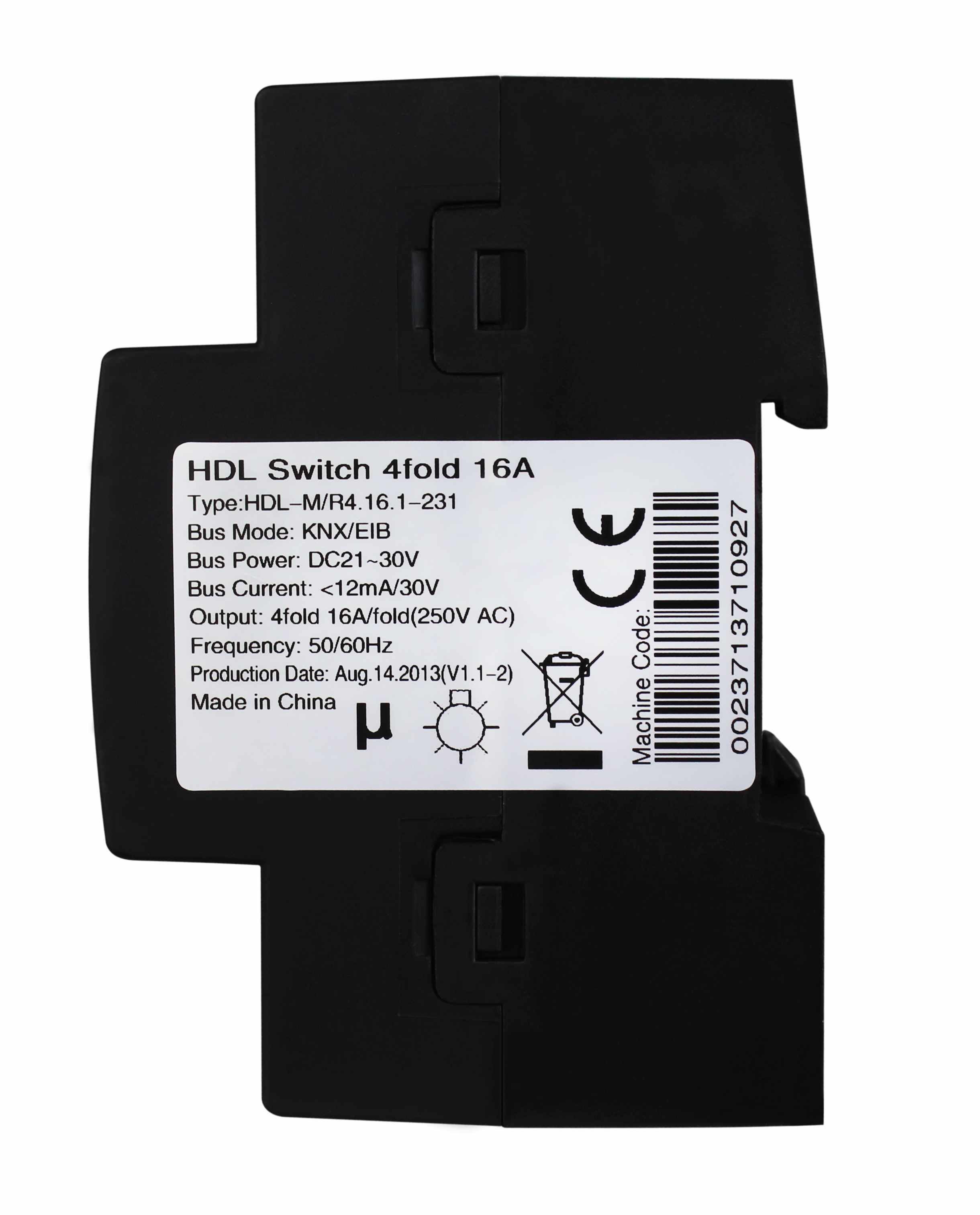 HDL M/R4.16.1 DIN реле, 4-канальное, 16A на канал, KNX
